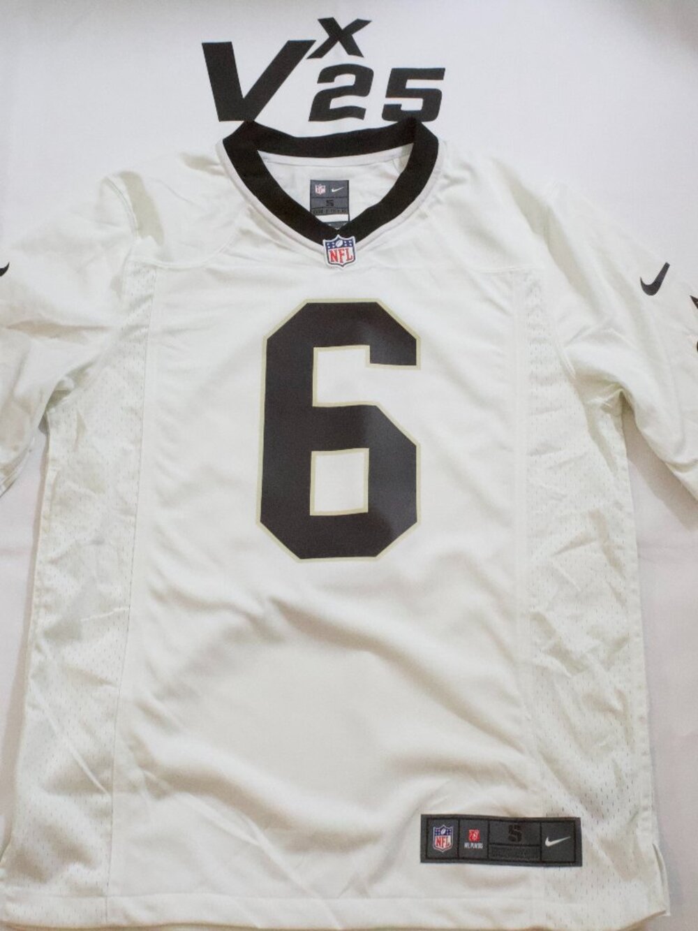Men's Nike Tyler Shough White Away Saints Jersey Size Small